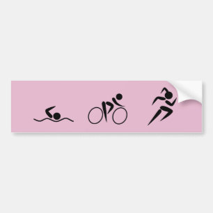 Triathlete -女の子 バンパーステッカー