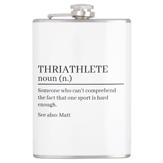 Triathlete definition gift, name definition  フラスク (正面)