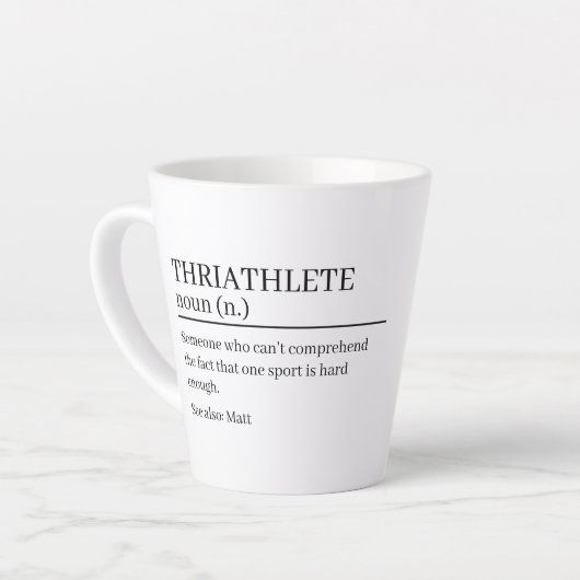 Triathlete definition gift, name definition mug, カフェラテマグ (左アングル)