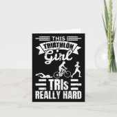 Triathlete Girls Funny Triathlon  カード (正面)