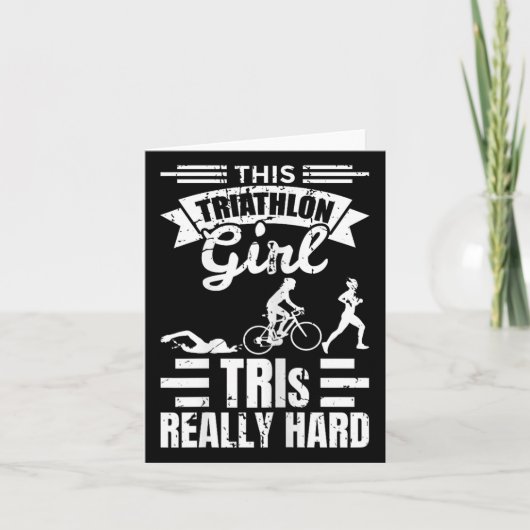 Triathlete Girls Funny Triathlon  カード (正面)