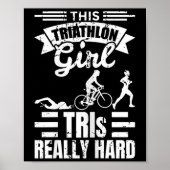 Triathlete Girls Funny Triathlon ポスター (正面)