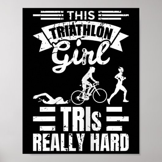 Triathlete Girls Funny Triathlon  ポスター (正面)