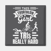 Triathlete Girls Funny Triathlon  マグネット (正面)