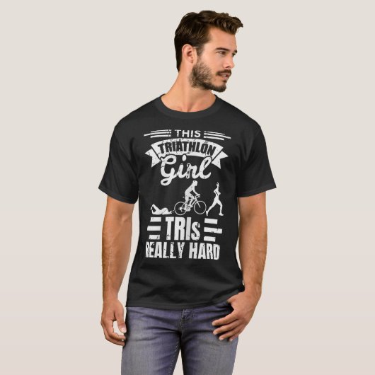 Triathlete Girls Funny Triathlon  Tシャツ (正面フル)