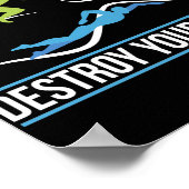 Triathlon Destroy Your Limits Run Bike Swim ポスター (角)