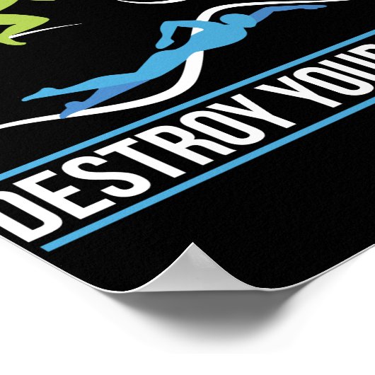 Triathlon Destroy Your Limits Run Bike Swim ポスター (角)