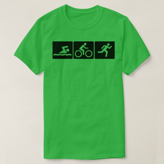 Triathlon Swim Bike Run Sticker Tシャツ (デザイン正面)