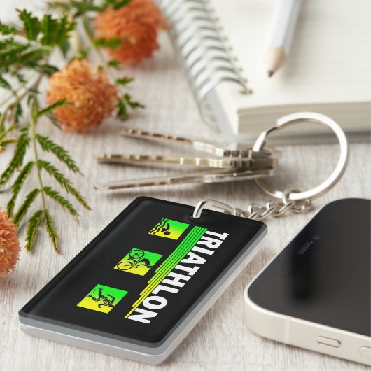 Triathlon Transcendence：水泳、バイク、成功走 キーホルダー (正面右)