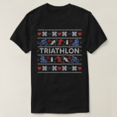 Triathlon Ugly Christmas Sweater Jumper Tシャツ (デザイン正面)
