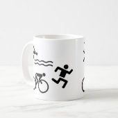 Triatholon -水泳のサイクリングを走ること コーヒーマグカップ (正面左)