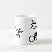 Triatholon -水泳のサイクリングを走ること コーヒーマグカップ (中央)
