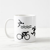 Triatholon -水泳のサイクリングを走ること コーヒーマグカップ (左)