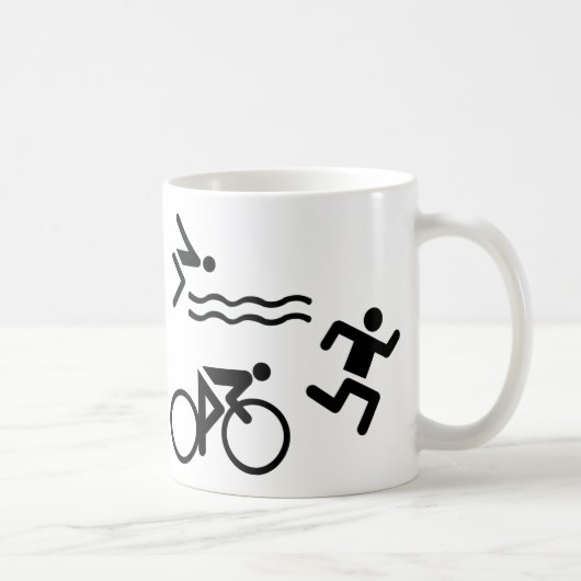 Triatholon -水泳のサイクリングを走ること コーヒーマグカップ (右)