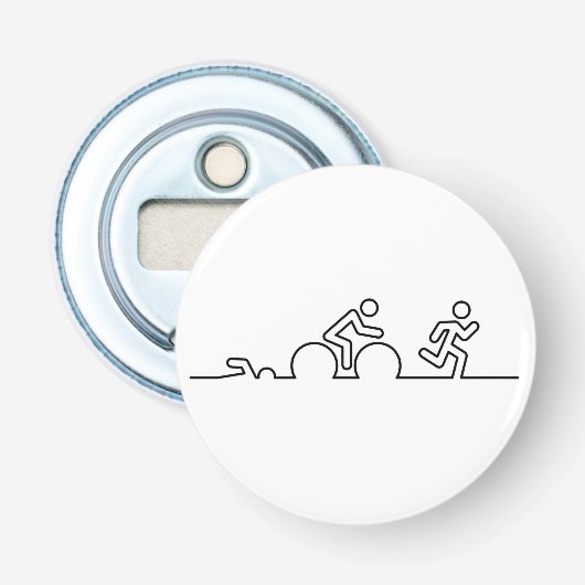 Triatlon. Zwemmen, wielrennen en hardlopen. 栓抜き (正面)
