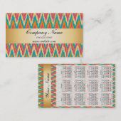 TribaIカラーイカットジグザグポケット2019カレンダー 名刺 (正面/裏面)