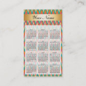 TribaIカラーイカットジグザグポケット2019カレンダー 名刺 (裏面)