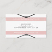 TRIBAL アステカ BOHOロゴストライプのシンプルピンク灰色 名刺 (裏面)