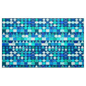 Tribal モダン Geometric、Denim Blues on Navy ファブリック (ファットクウォーター)