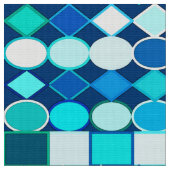 Tribal モダン Geometric、Denim Blues on Navy ファブリック (クローズアップ)
