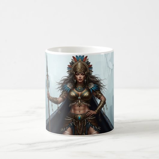 Tribal Amazon Queen Mug – Ancient Warrior Fantasy  コーヒーマグカップ (中央)