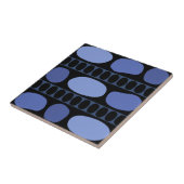Tribal Art Rock Pattern Black Blue タイル (側面)