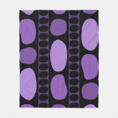 Tribal Art Rock Pattern Black Purple フリースブランケット (正面)