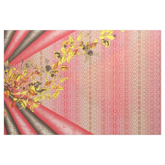Tribal Autumn Wallpaper. Boho Butterfly Textile ファブリック (ヤード)