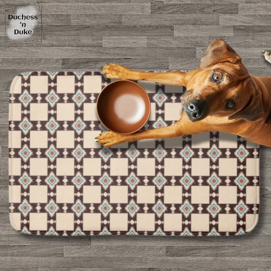 Tribal Aztec Cross Pattern Absorbent Mat バスマット