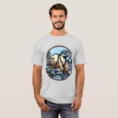 Tribal Bear Art Jersey Polar Bear Men's Shirt Tシャツ (正面フル)