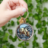 Tribal Bear Art Key Chain First Nations Bear Gifts キーホルダー (手)