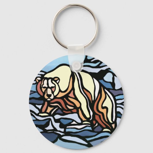 Tribal Bear Art Key Chain First Nations Bear Gives キーホルダー (正面)