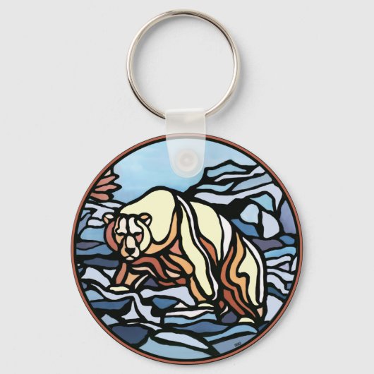 Tribal Bear Art Key Chain First Nations Bear Gives キーホルダー (正面)