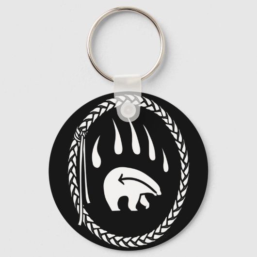 Tribal Bear Art Key Chain First Nations Bear Gives キーホルダー (正面)