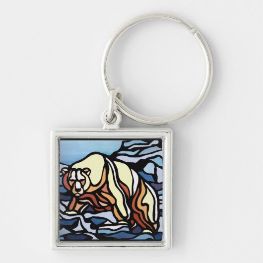 Tribal Bear Art Key Chain First Nations Bear Gives キーホルダー (正面)