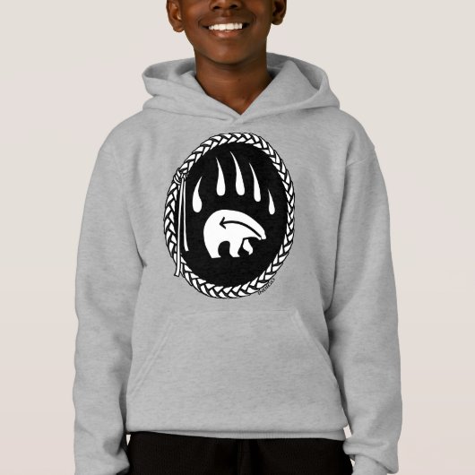 Tribal Bear Art Kid's Sweatshirt Bear Clawシャツ (正面)
