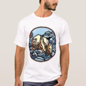 Tribal Bear Art Shirt Polar Bear Men's Shirt Tシャツ (正面)