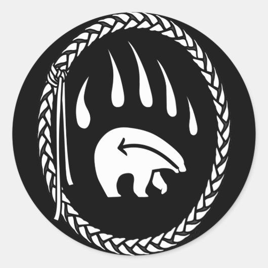 Tribal Bear Art Stickers First Nations Bear Gives ラウンドシール (正面)