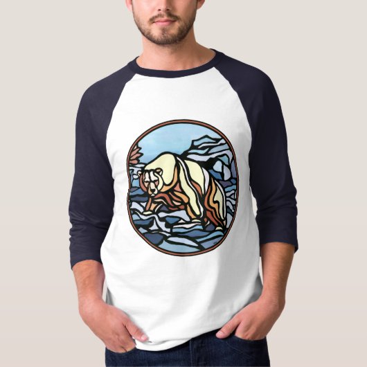 Tribal Bear Art Women's Jersey Bearシャツ Tシャツ (正面)