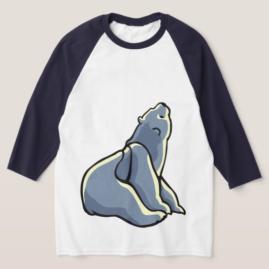 Tribal Bear Art Womens Jersey Polar Bear Shirts Tシャツ (レイダウン)