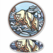 Tribal Bear Stickers Polar Bear Metis Artデカール シール (正面)
