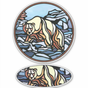 Tribal Bear Stickers Polar Bear Metis Artデカール シール