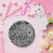 tribal black and white ペーパープレート (パーティー)