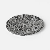 tribal black and white ペーパープレート (アングル)