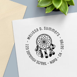 Tribal Bohoドリームキャッチャーのラウンドアドレス2 セルフインキングスタンプ