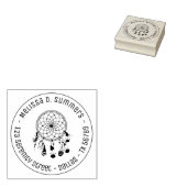 Tribal Bohoドリームキャッチャーのラウンドアドレス3 ラバースタンプ (押印)