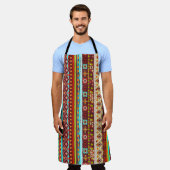 Tribal Boho Art:シームレスな背景テクスチャ エプロン (着用した状態)