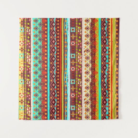 Tribal Boho Art:シームレスな背景テクスチャ タペストリー (正面)