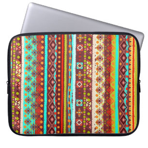 Tribal Boho Art:シームレスな背景テクスチャ ラップトップスリーブ