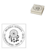 Tribal Boho Dreamcatcher Round Address 3 ラバースタンプ (押印)
